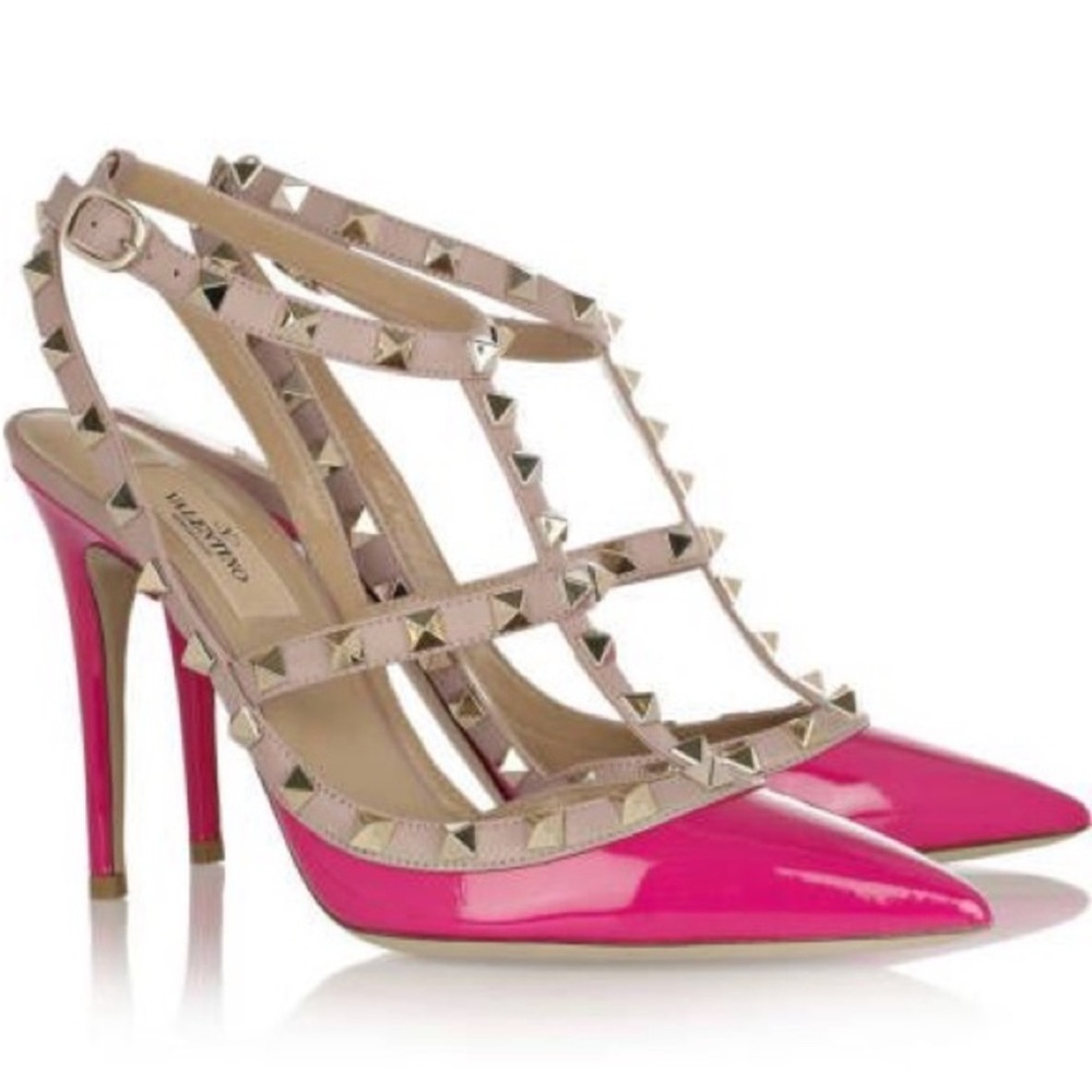 Valentino Garavani Fushia Pink Rockstud Heels